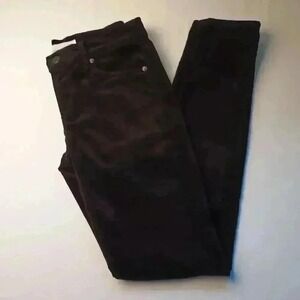LOFT Womens Mid Rise Modern Skinny Velvet Jeans Size 25/0 Black Stretch Classic